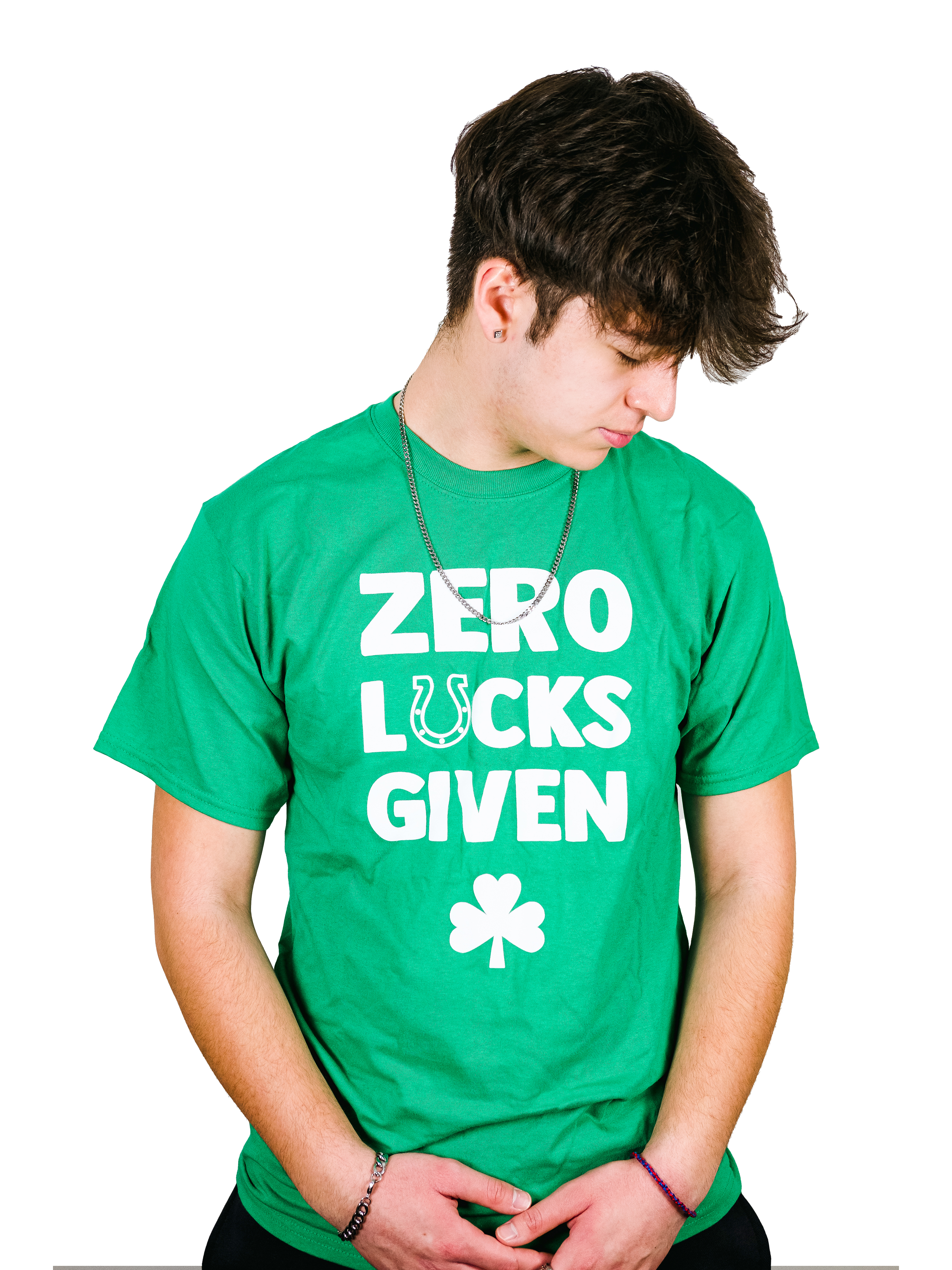 GREEN "ZERO LUCKS GIVEN" TEE