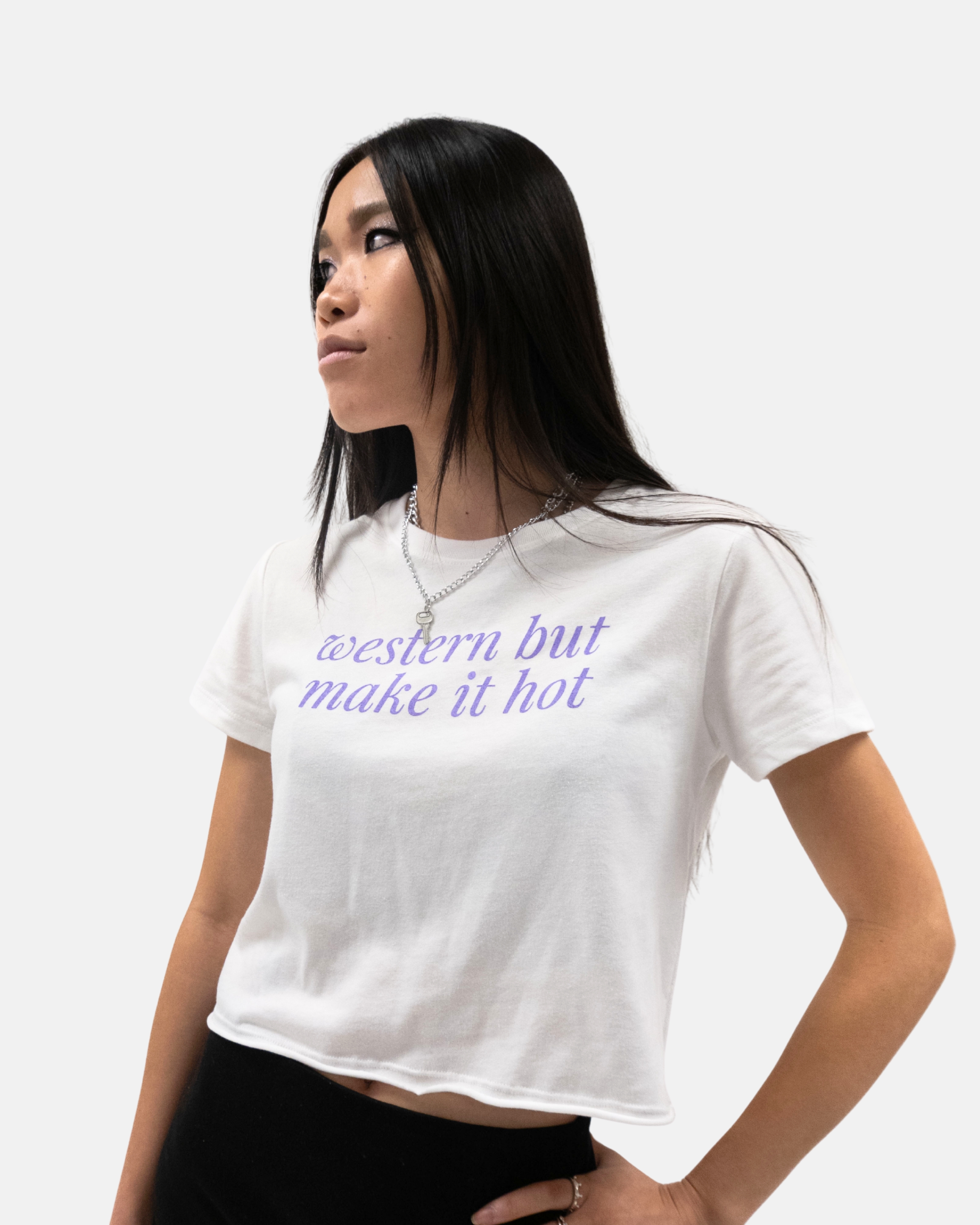 "WESTERN BUT MAKE IT HOT" LADIES' CROPPED TEE